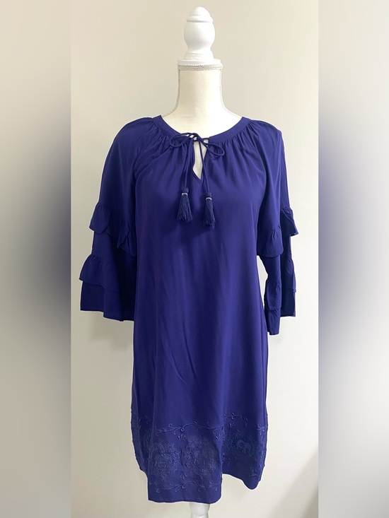 Simply Southern Dresses & Skirts - Simply Southern Womens L Navy Blue Embroidered Elephant Dress Coastal Preppy